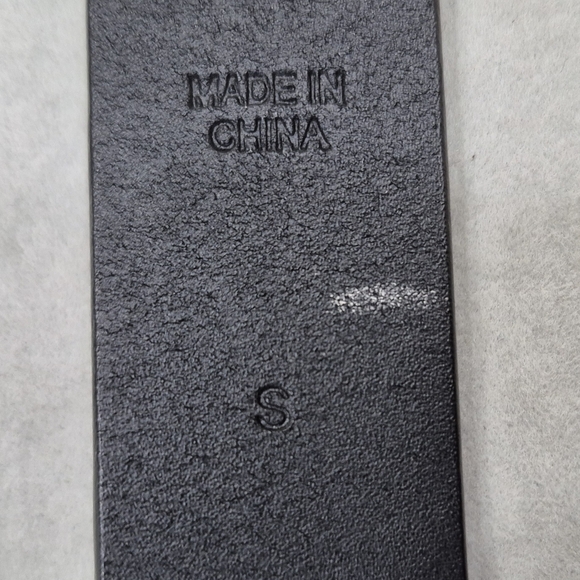 Polo Jeans Co RL belt men's 36 small black leather brushed silver buckle 2110496 - Picture 8 of 16